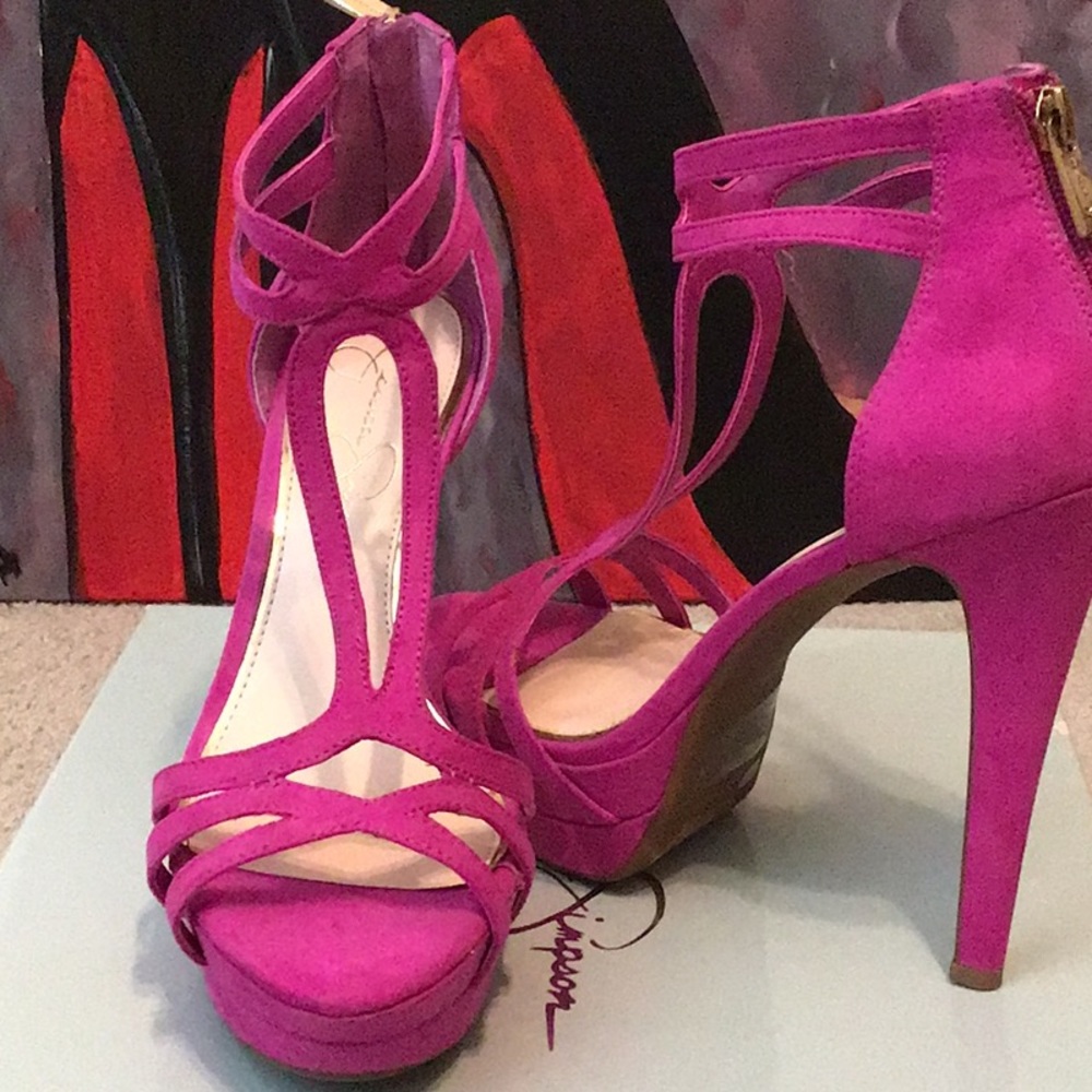 Magenta Jessica Simpson Platform Heels